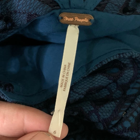 NWT Free People One Million Lovers Size 6 Blue Lace Festival Boho Fairy Dress - Picture 7 of 10